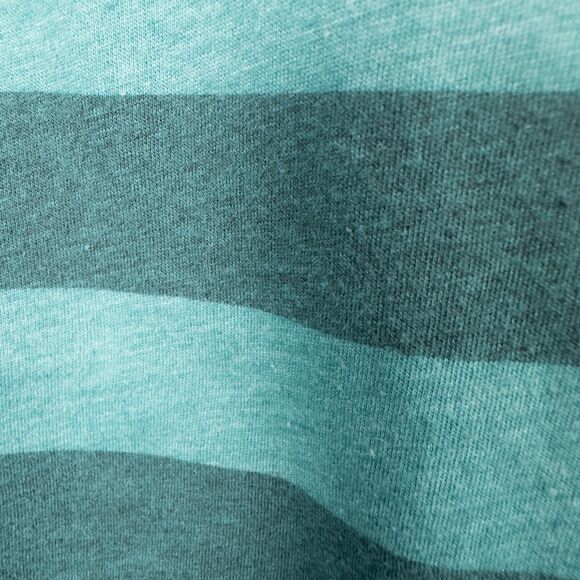 Aventura Striped Ruched Sides Short Sleeve Top Womens Large Green Boat Neck - Picture 8 of 16